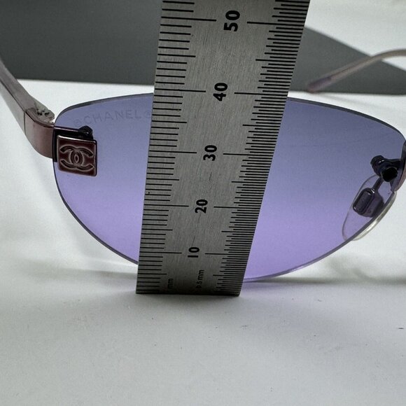 Vintage CHANEL Rimless Sunglasses 4069 C.225/90 Excellent Condition Pink Purple - Picture 14 of 16